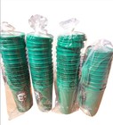 Flanigan   s Bar   Grill Green Plastic Cups W  Lids Lot Of 40 South Florida