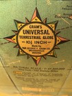 Vtg Crams Universal Terrestrial Globe 10  1940s-50s Green Yellow Metal Stand Usa