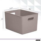 Superio Large Taupe Ribbed Storage Bin  Plastic Storage Basket  22 Liter 