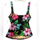 Caribbean Joe Supply Co Tropical Print Tankini Top Swim Wear Nwt Sz 10