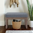 Milltown 27 Inch Wide Contemporary Rectangle Footstool Ottoman Bench In Stone
