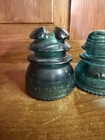 Vintage Hemingray No  43  42  18 Lot Of Glass Insulator Aqua Blue Green