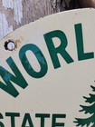 Vintage Worlds End State Park Porcelain Sign Old Pa Loyalsock Cabins Camping