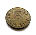 Gilt Edge Saloon - Beer Or Porter Sacramento Ca  Good For 5 Cents Trade Token
