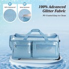 Dance Bag With Garment Rack 28  Glitter Blue Dance Costumes Rolling Bags