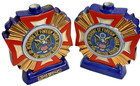 Vintage Ezra Brooks Vfw 75 Years Of Service Decanter Lot 24k Gold Heritage China