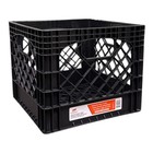 Juggernaut Storage 16qt Heavy-duty Plastic Milk Crate Black With Built-in Handle