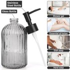 2 Pack Black Glass Soap Dispenser With Black Plastic Pump 12ounce For Home Decor