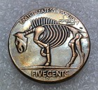 Hobo Buffalo Nickel - Grim Reaper Hobo Coin - Custom Colored Coin