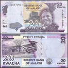 Malawi 20 Kwacha  2016  P-63c  Unc X 1000 Pcs Brick