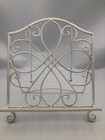 White Metal Cookbook Holder Recipe Book Stand For Kitchen  Vintage Scrollwork