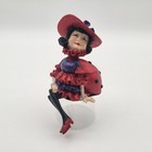 Katherine s  Collection Red Hat Ladybug Trinket Box Sitting Girl Rare Htf