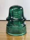 Antique Brookfield-6 Dark Green Glass Insulator  has Crack