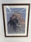 Vintage Artwork William Colson Golden Retriever  1983  71 950 Rare W Wood Frame