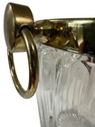 Vintage Antique Mcm Classic Heavy Ribbed Glass Champagne Ice Bucket Brass