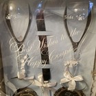 Vintage Bride   Groom Champagne Glasses  Knife  Coasters  1975 Treasure Masters