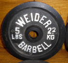  4  5 Lb 2 2 Kg Weider Barbell Weight Plates - 7 3 8  Diameter 1  Diameter Hole