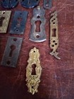 Lot Of New   Antique Vtg Drawer Cabinet Keyhole Escutcheons Ornate 