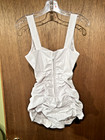 1950s Vintage Rose Marie Reid Hourglass Maillot Swimsuit Ruched Ivory White