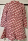 Vintage 1970s Jps Women   s Red Cat Print Dress