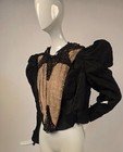 Victorian 19th C Puff Sleeve Bodice W Lace Trimmed Front