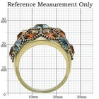 0w234 - Antique Copper Brass Ring With Top Grade Crystal  In Multi Color