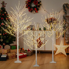 Lighted Birch Twig Tree With Fairy Lights 4ft  6ft And 8ft  Pack Of 3 Warm White