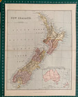1880 Antique Map  New Zealand By William Mackenzie