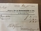 Billhead New York City 1844 W  H  Horstmann   Co Guns  Pistols  Military Goods