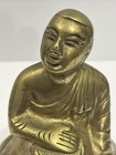 Antique Brass Burmese Monk Statue Buddhist Sculpture 4 3 4    Tall