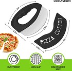 Stainless Steel Pizza Cutter Rocker Sharp Blade With Protective Cover Black