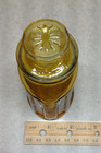 Wheaton Nj  Amber Glass Sunflower Jar Vintage Apothecary W  Lid Embossed Nice