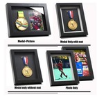 Medal Display Shadow Box - Single Case - - 6x8 Black  Black 