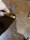 Antique Treenware Turned Wood Needle Case Holder Cylindrical Sewing Tool Box