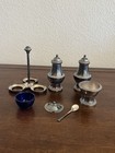 Vintage English Silver Plated 3 Piece Ianthe Condiment Set  1950   s 