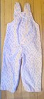 Vintage Girls Buster Brown Corduroy Overalls Pink white Floral 18 Months Usa 70s