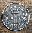 1843 Great Britain Silver Maundy One Penny 4124