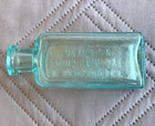 Antique Liquid Hair Dye Aqua Blue Glass Bottle C  Damschinsky New York