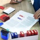 Self Inking Office Stamp Set For Approved Paid Completed Copy Faxed Scanned Stam