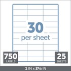 Office Depot White Inkjet laser Address Labels  1in  1 In  X 2-5 8 In   