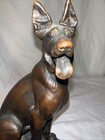 Antique 1920 s  Signed Paul Herzel German Shepard Figurine 8 5  Tall Bronze