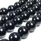 Natural Black Onyx Beads Round Smooth 15    Strand Loose 4mm 6mm 8mm 10mm 12mm