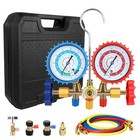 A c Manifold Gauge Set 3cfm 4cfm Air Vacuum Pump Hvac r134a R502 R22 R12 Kit A c