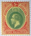 Travelstamps  1912 Southern Nigeria  29 - 5 Shillings  Mint   Og  Hinged