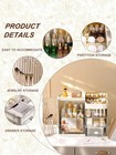 Makeup Storage Organizer Box With Mirror Elegant Vanity Drawer Calm Beauty Space
