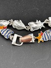Vintage Magnet Clasp Enamel Sea Creatures Fish Enamel Nautical Bracelet  read