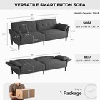 89    Futon Sofa Bed  Fy Futon Couch Bed Square Pillows  Convertible