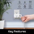 Geeni2-pack Smart Wi-fi Plug  Switch   Charge   2 Usb Ports   Multi-port Outlet