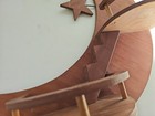 Vintage Wood Handmade Crescent Moon Stairway Steps Wall Shelf 13 