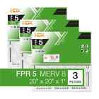 Pleated Air Filters Hvac Vent Furnace 20x20x1 Merv 8 Replacement Filter 3 Pack
